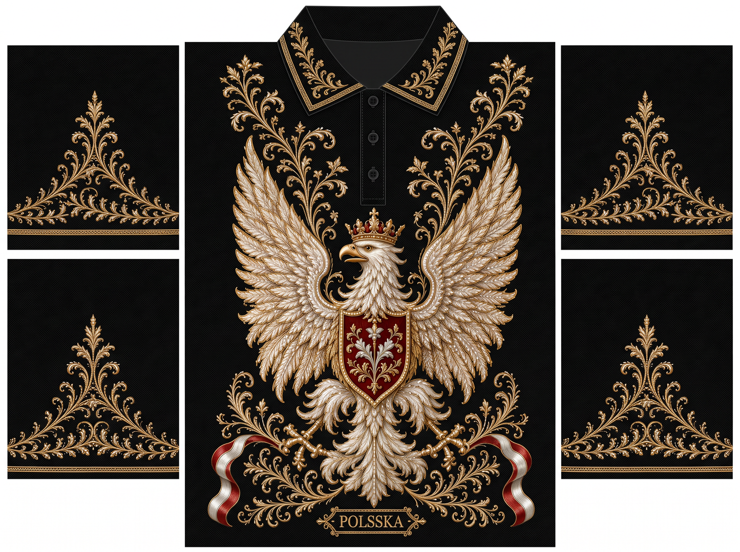 Damski T-shirt polo z motywem Polski