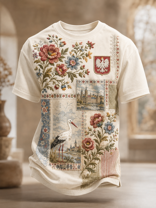 Męski t-shirt z krótkim rękawem z Polską
