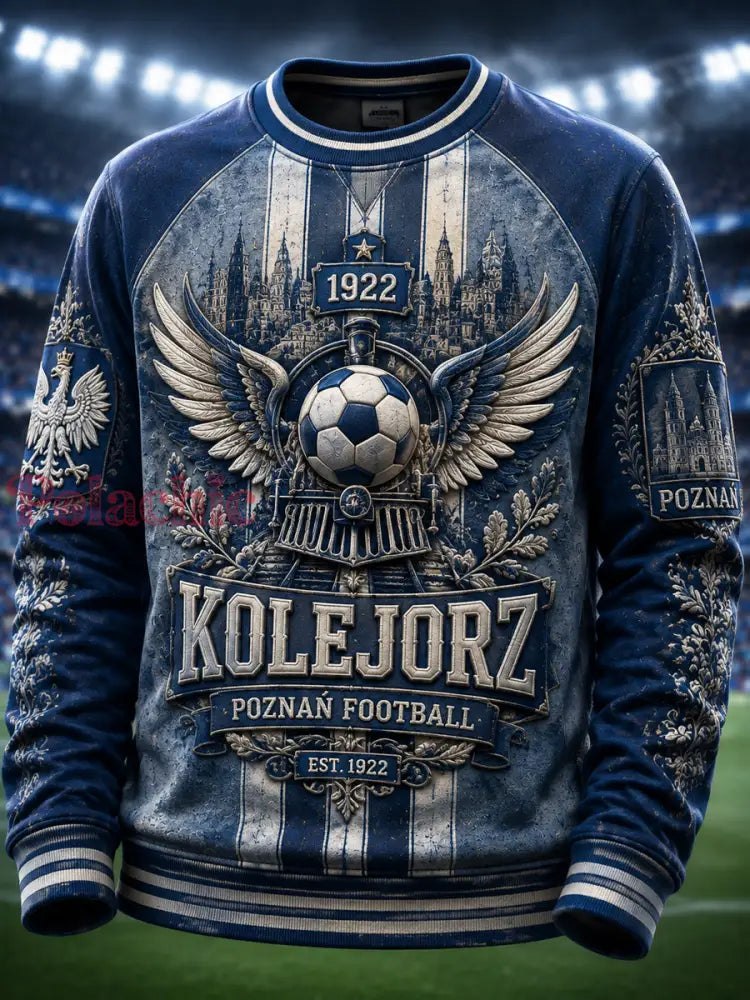 Stary graficzny sweter dla polskiego kibica piłki nożnej - Jak na zdjęciu / S