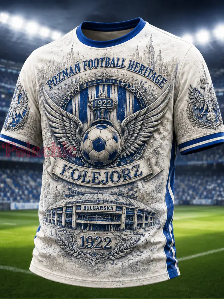 Stary graficzny t-shirt dla polskiego kibica piłki nożnej - Jak na zdjęciu / S