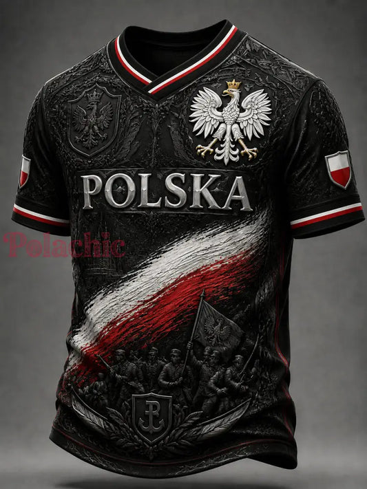 Stary polski emblemat orła pamiątkowy t-shirt dla weteranów - Jak na zdjęciu / S