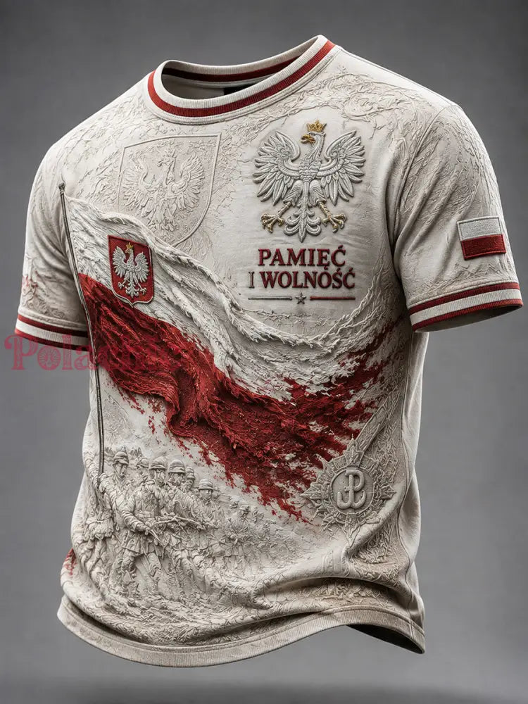 Stary polski emblemat orła pamiątkowy t-shirt na co dzień - Jak na zdjęciu / S