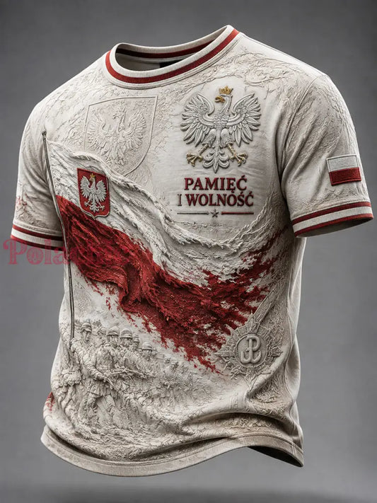 Stary polski emblemat orła pamiątkowy t-shirt na co dzień - Jak na zdjęciu / S