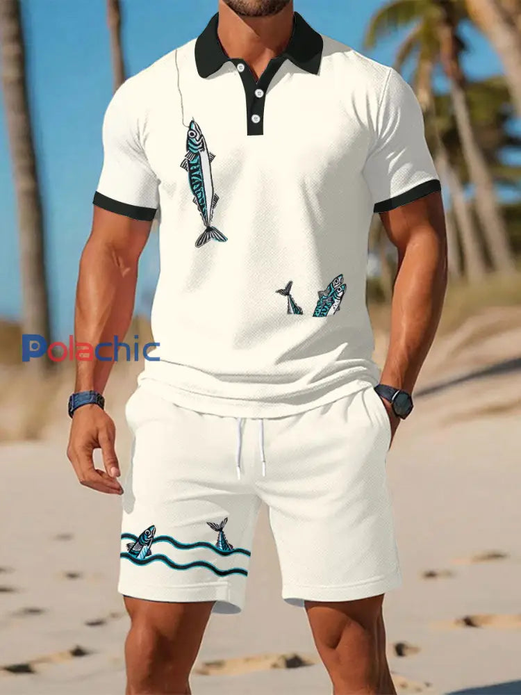 Style de vacances des hommes les ensembles de pêcheur à la ligne comme image / S