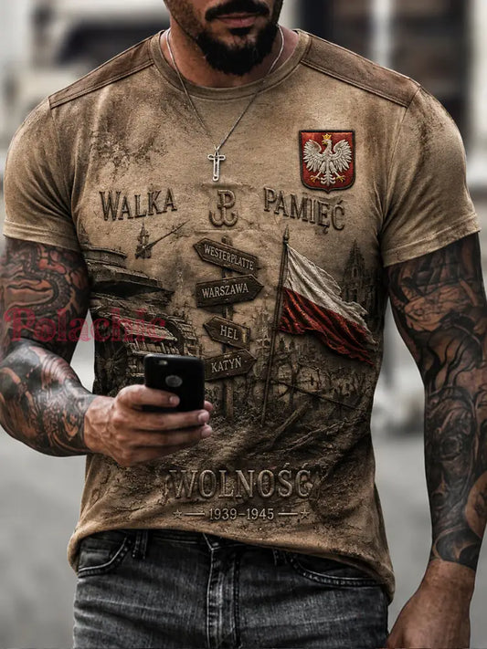 Stylizowana na starinę koszulka codzienna z okazji Polski z 1939 roku - Jak na zdjęciu / S