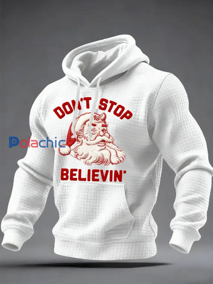 Sweat à capuche à carreaux Christmas Don’t Stop Believin Homme Blanc / S