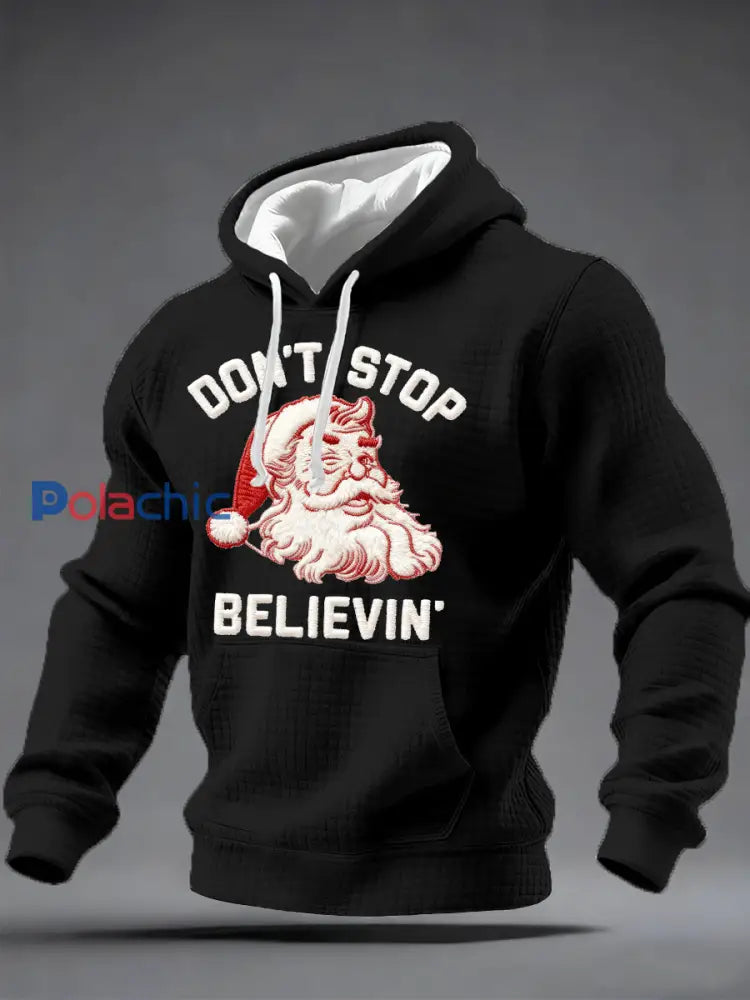 Sweat à capuche à carreaux Christmas Don’t Stop Believin Homme Noir / S