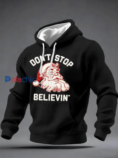 Sweat à capuche à carreaux Christmas Don’t Stop Believin Homme Noir / S