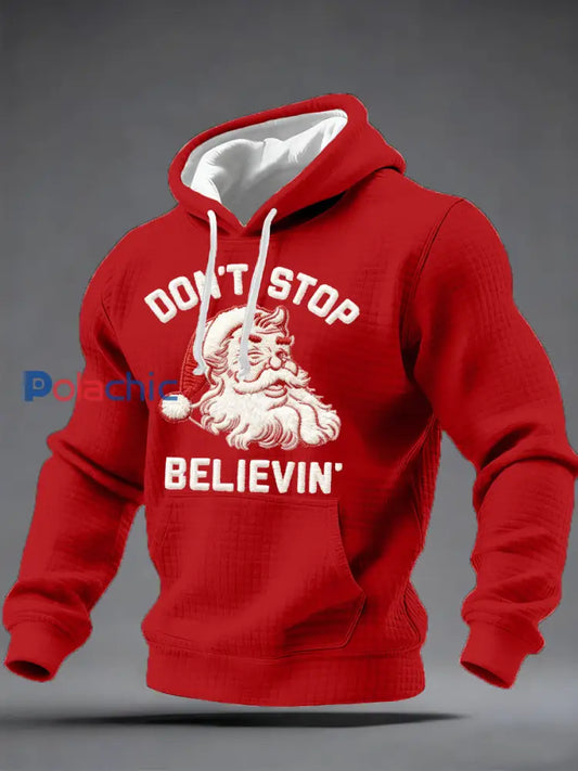 Sweat à capuche à carreaux Christmas Don’t Stop Believin Homme Rouge / S