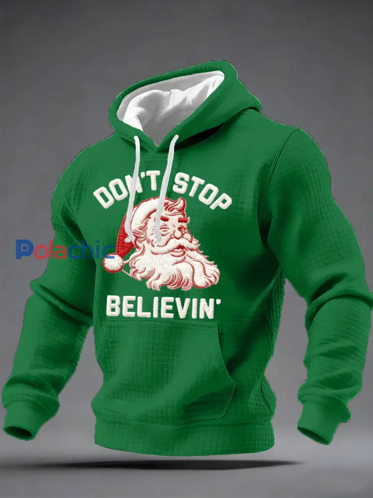 Sweat à capuche à carreaux Christmas Don’t Stop Believin Homme Vert / S