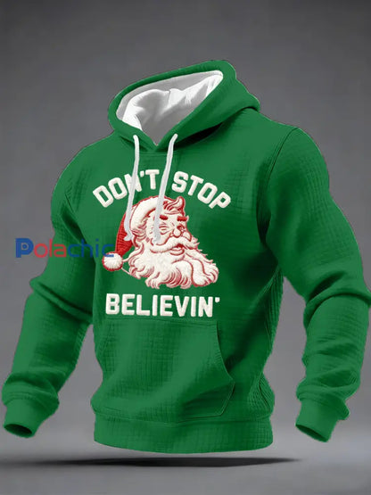 Sweat à capuche à carreaux Christmas Don’t Stop Believin Homme Vert / S