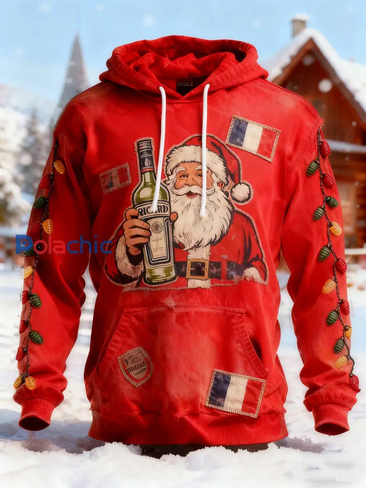 Sweat à capuche de Noël pour hommes avec poche comme image / S