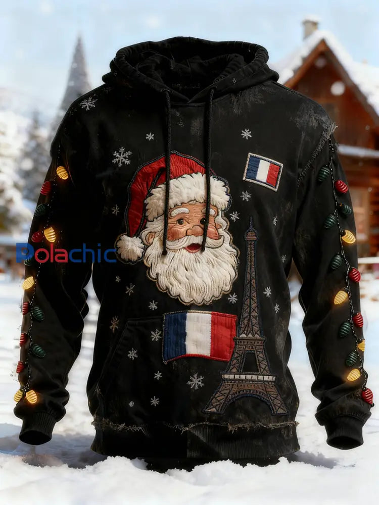 Sweat à capuche de Noël pour hommes avec poche comme image / S