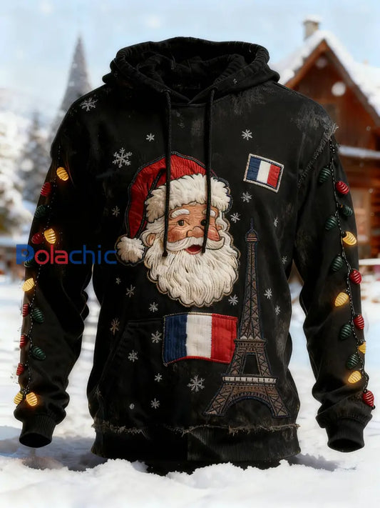 Sweat à capuche de Noël pour hommes avec poche comme image / S