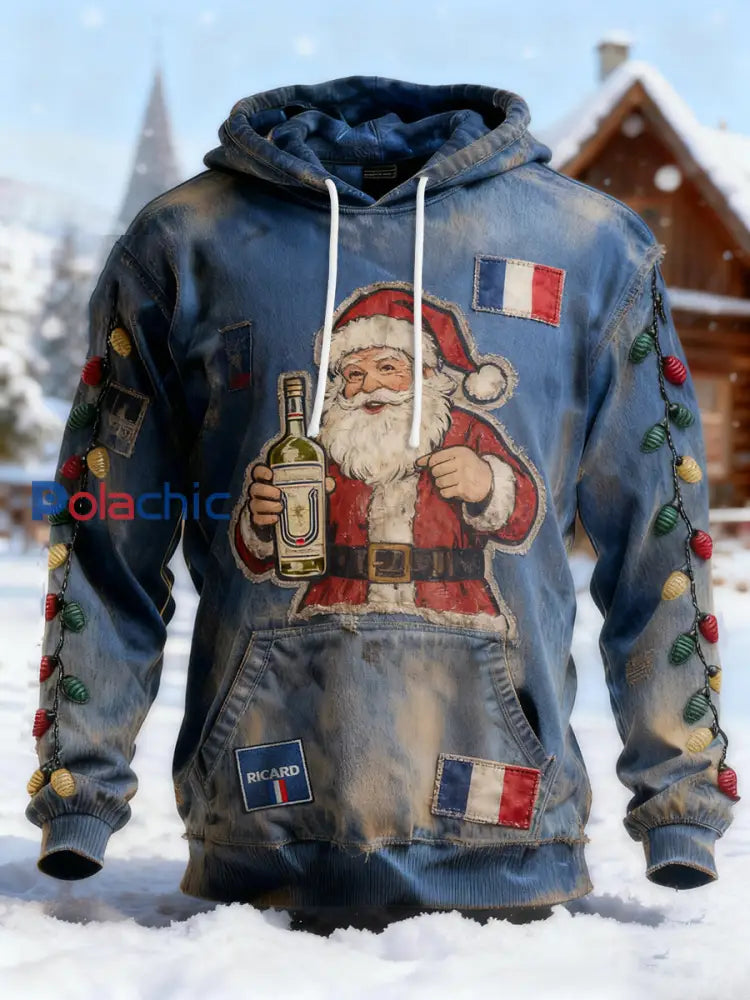 Sweat à capuche de Noël pour hommes avec poche comme image / S