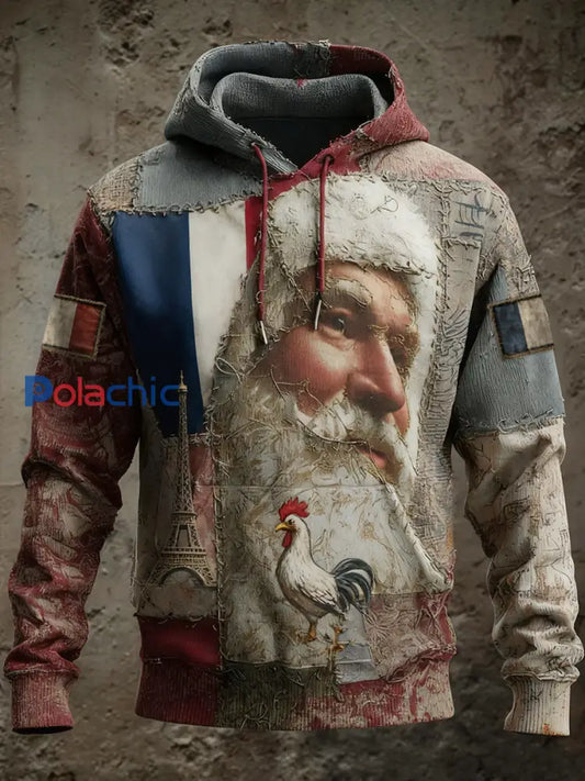 Sweat à capuche de Noël pour hommes avec poche comme image / S