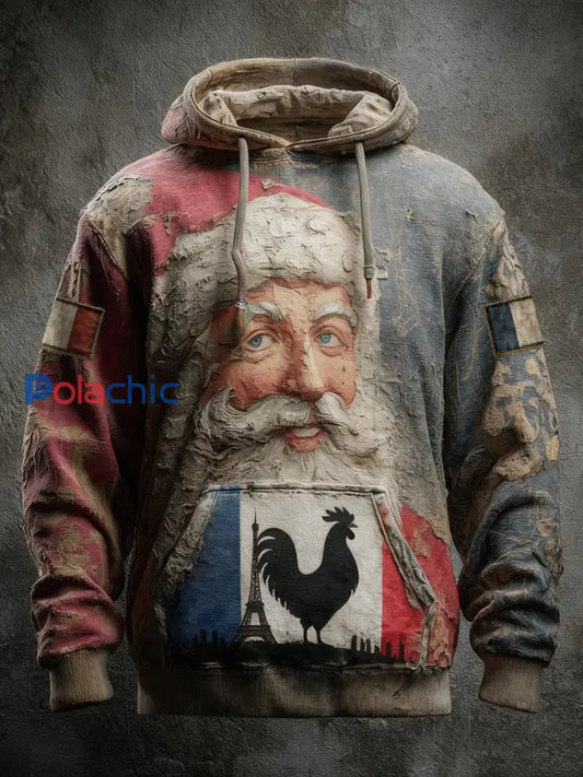 Sweat à capuche de Noël pour hommes avec poche comme image / S