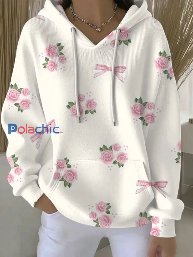 Sweat à Capuche Décontracté Femme Rose Cancer Du Sein Imprimé comme image / S