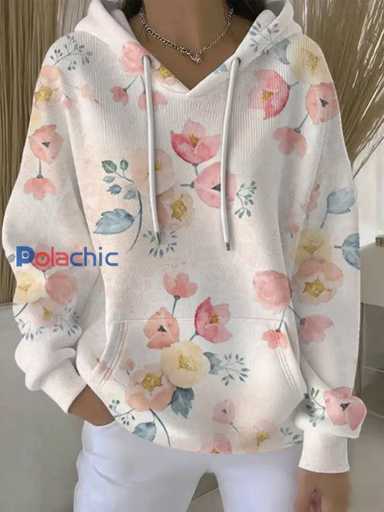 Sweat à Capuche Décontracté Femme Rose Cancer Du Sein Imprimé comme image / S