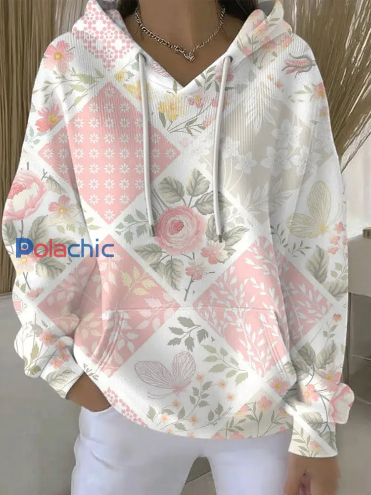 Sweat à Capuche Décontracté Femme Rose Cancer Du Sein Imprimé comme image / S