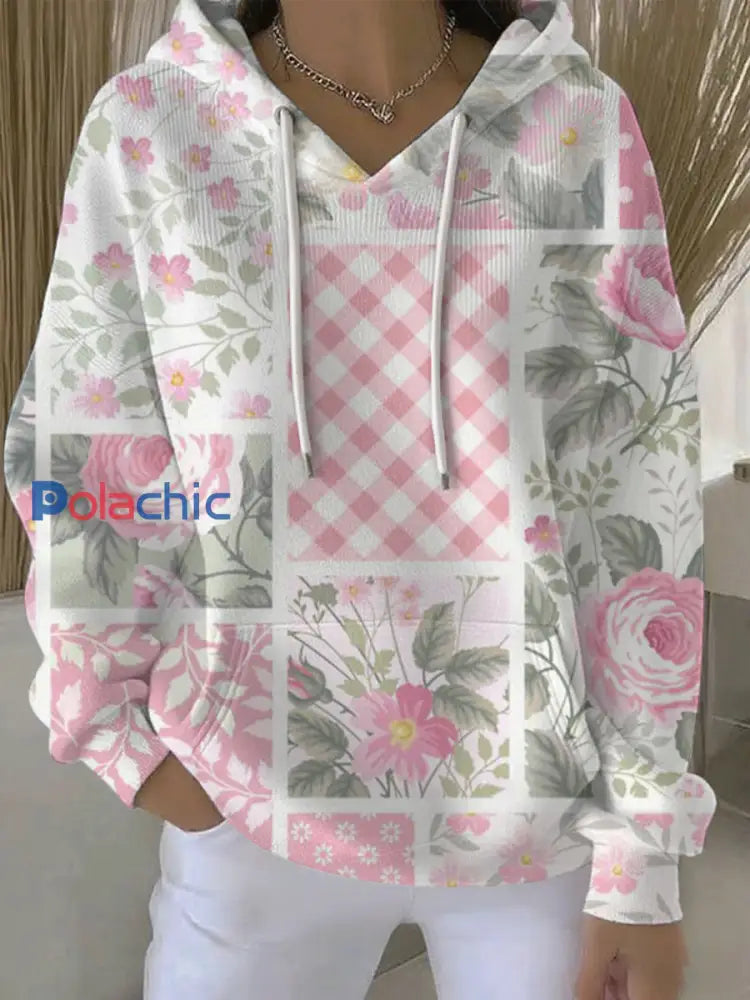 Sweat à Capuche Décontracté Femme Rose Cancer Du Sein Imprimé comme image / S