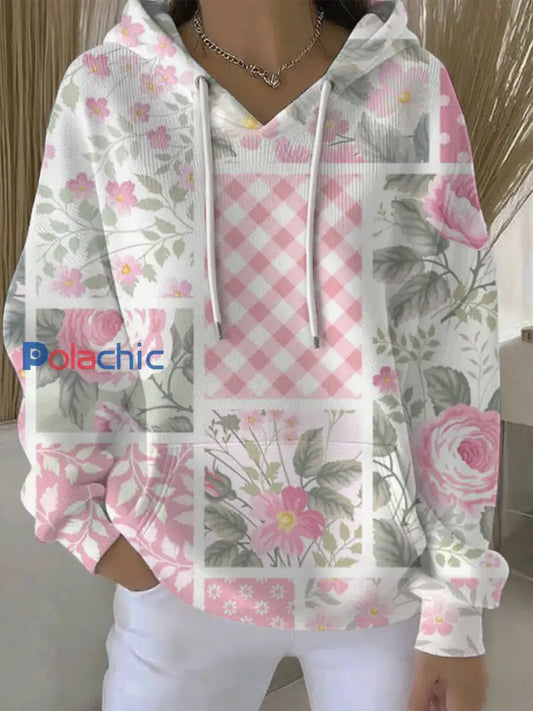 Sweat à Capuche Décontracté Femme Rose Cancer Du Sein Imprimé comme image / S