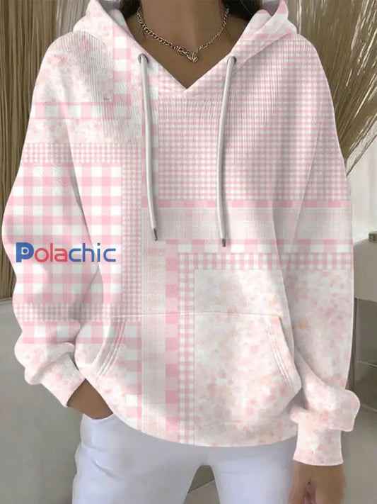 Sweat à Capuche Décontracté Femme Rose Cancer Du Sein Imprimé comme image / S