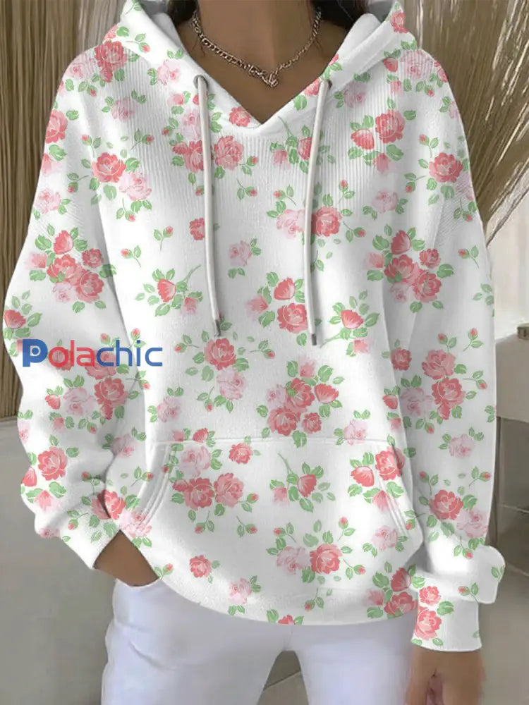 Sweat à Capuche Décontracté Femme Rose Cancer Du Sein Imprimé comme image / S