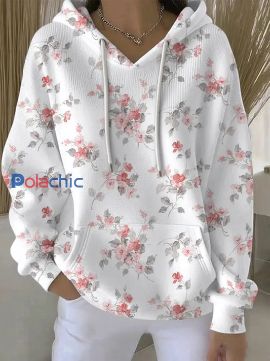 Sweat à Capuche Décontracté Femme Rose Cancer Du Sein Imprimé comme image / S