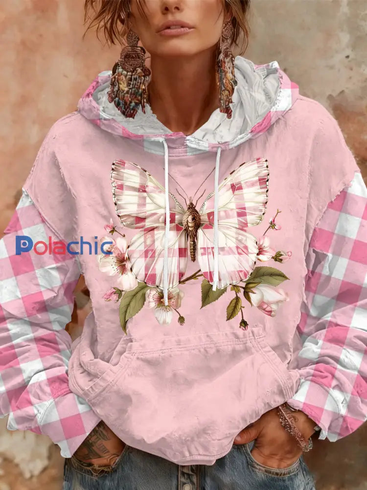 Sweat à Capuche Décontracté Femme Rose Cancer Du Sein Imprimé comme image / S