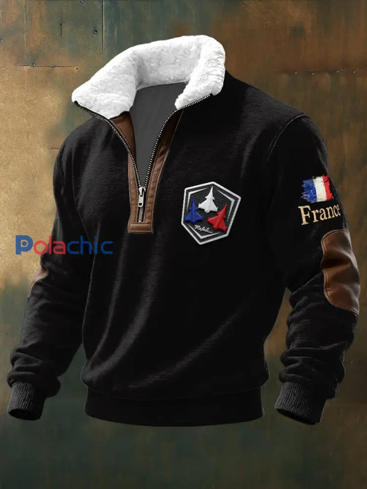 Sweat à capuche décontracté French Rafale pour homme Noir / S