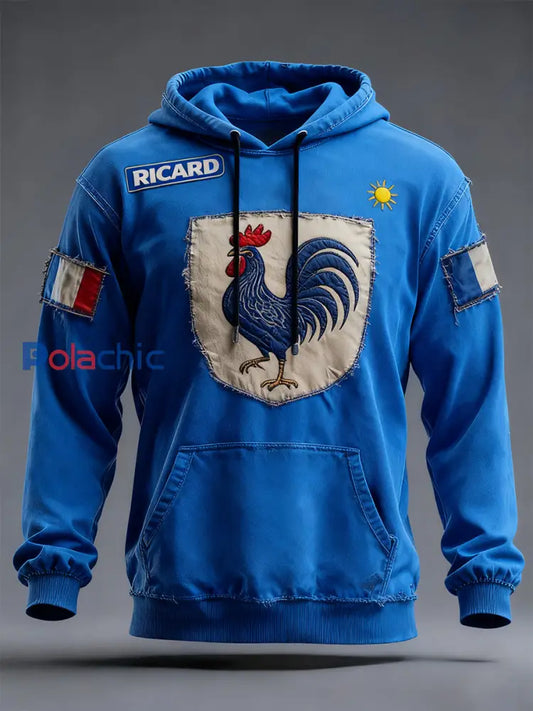 Sweat à capuche décontracté pour homme Drapeau français Ricard A / S