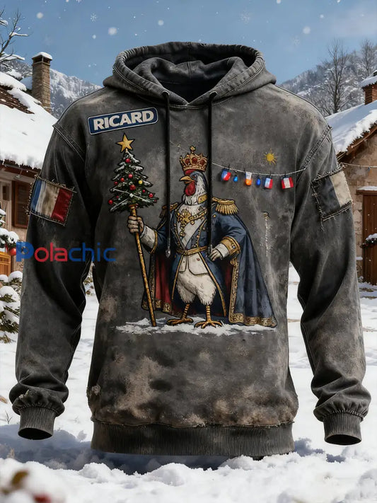 Sweat à capuche décontracté pour homme Drapeau français Ricard A / S