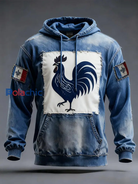 Sweat à capuche décontracté pour homme Drapeau français Ricard A / S