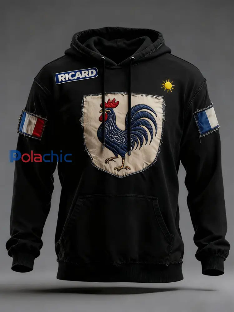 Sweat à capuche décontracté pour homme Drapeau français Ricard A / S