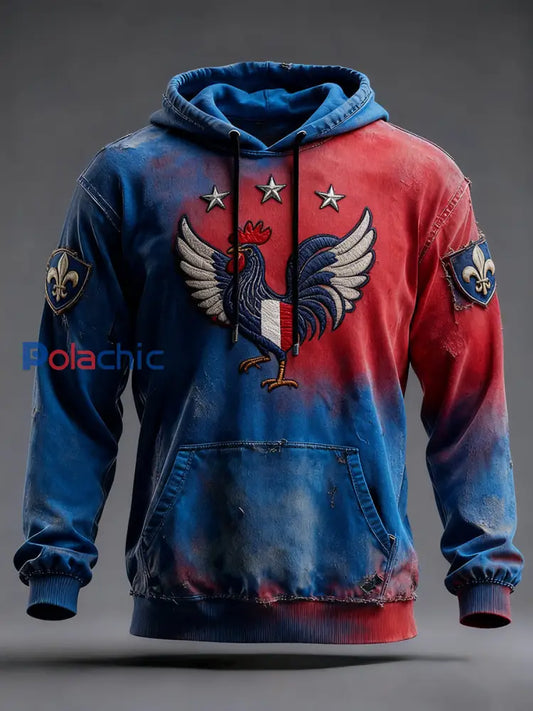 Sweat à capuche décontracté pour homme Drapeau français Ricard A / S