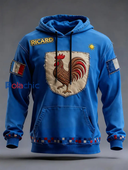 Sweat à capuche décontracté pour homme Drapeau français Ricard A / S