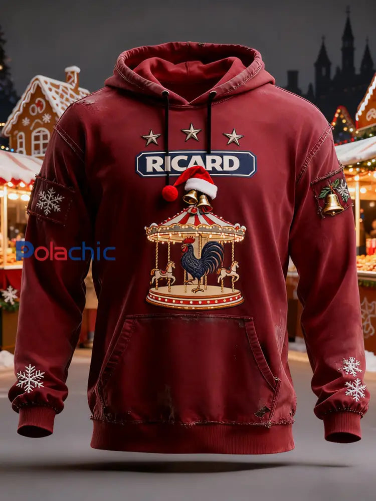 Sweat à capuche décontracté Vintage French Flag Ricard pour homme A / S