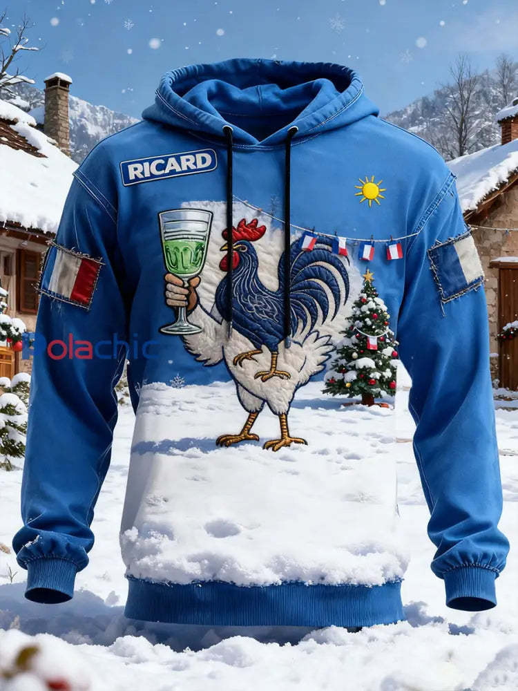 Sweat à capuche décontracté Vintage French Flag Ricard pour homme A / S