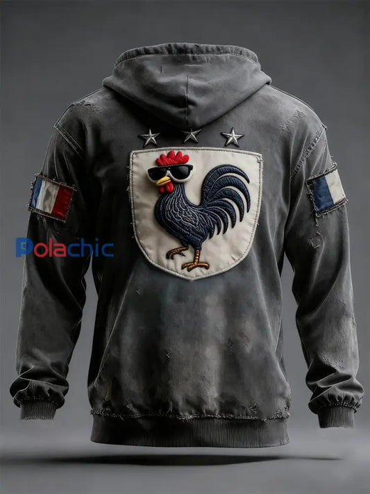 Sweat à capuche décontracté Vintage French Flag Ricard pour homme A / S