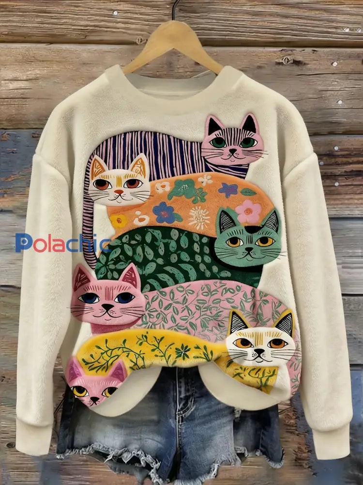 Sweat à capuche en flanelle mignon pour femme Abricot / S