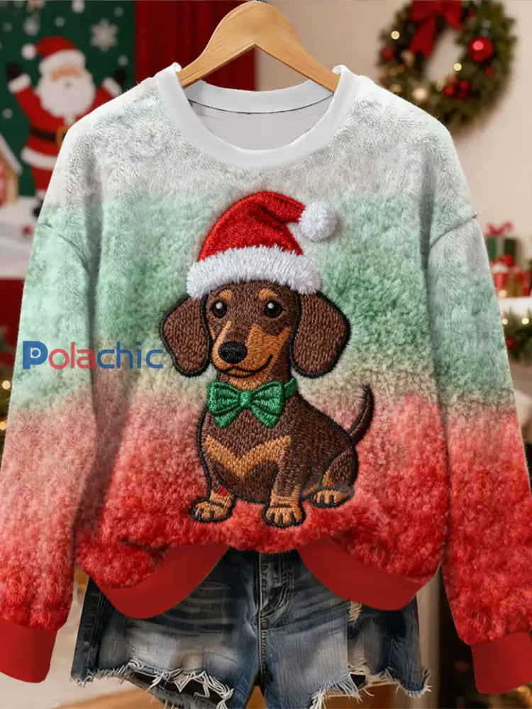 Sweat à Capuche en Flanelle Motif Chien Mignon pour Femme comme image / S