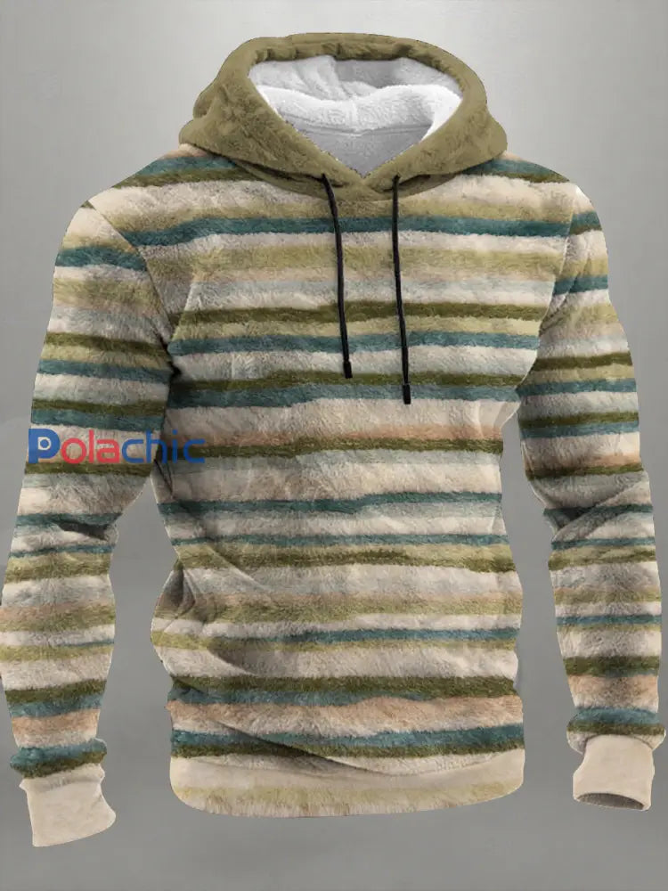 Sweat à capuche géométrique en flanelle pour hommes comme image / S