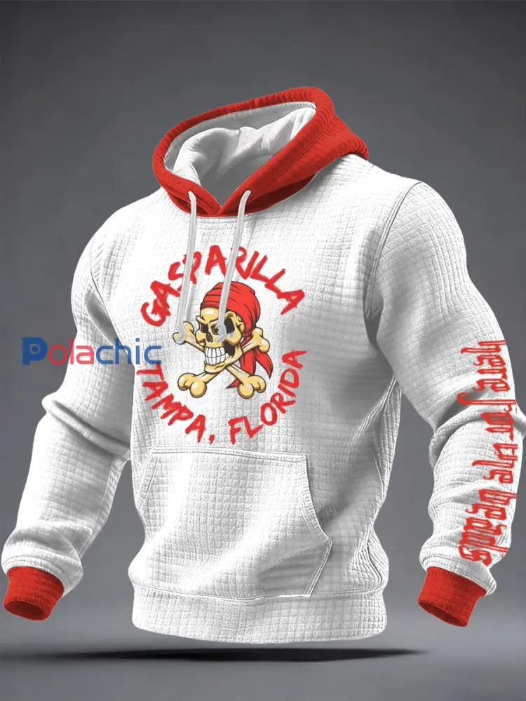 Sweat à capuche imprimé Gasparilla Pirate Festival pour homme Blanc / S