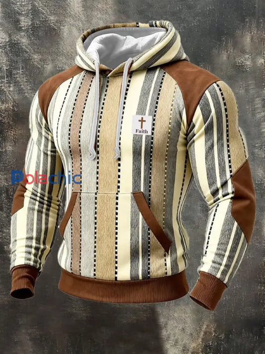 Sweat à capuche imprimé style western hiver vintage pour hommes comme image / S
