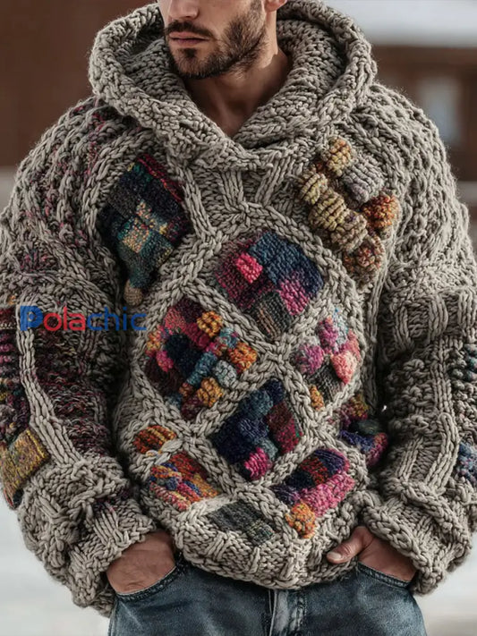 Sweat à capuche à motif géométrique pour hommes comme image / S