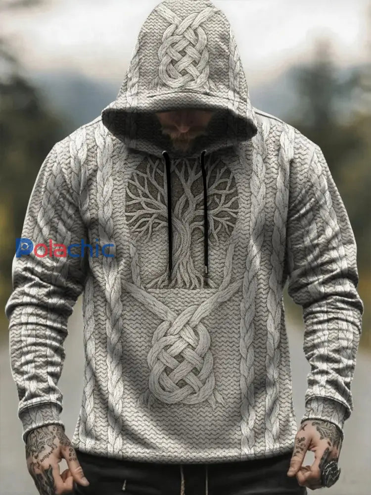 Sweat à capuche Viking pour homme Blanc-Crémeux / S