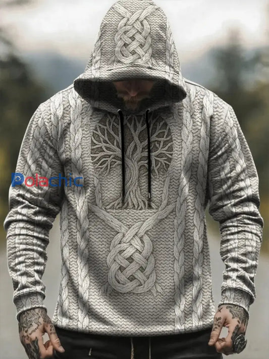 Sweat à capuche Viking pour homme Blanc-Crémeux / S