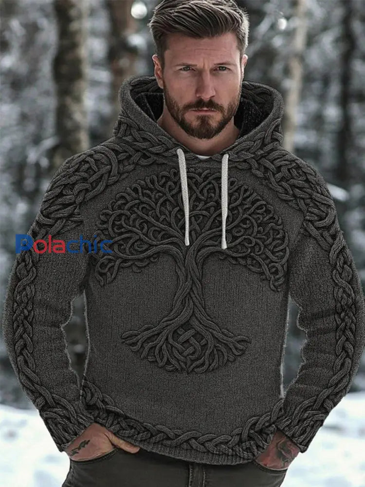 Sweat à capuche Viking pour homme Gris foncé / S