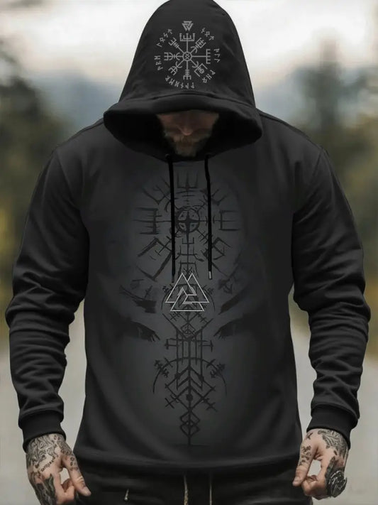 Sweat à capuche Viking pour homme Noir / S